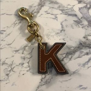 Coach “K” Initial Keychain
